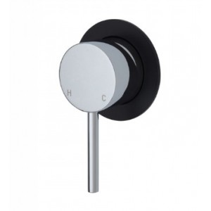 Kaya Wall Mixer, Small Round Matte Black Plate